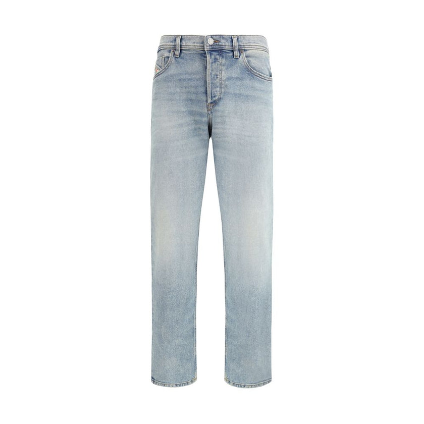 Blue Cotton Tapered Jeans