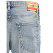Blue Cotton Tapered Jeans