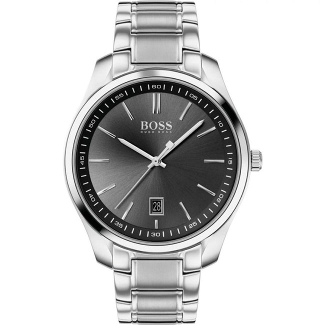 Gray Stainless Steel Dress Watch