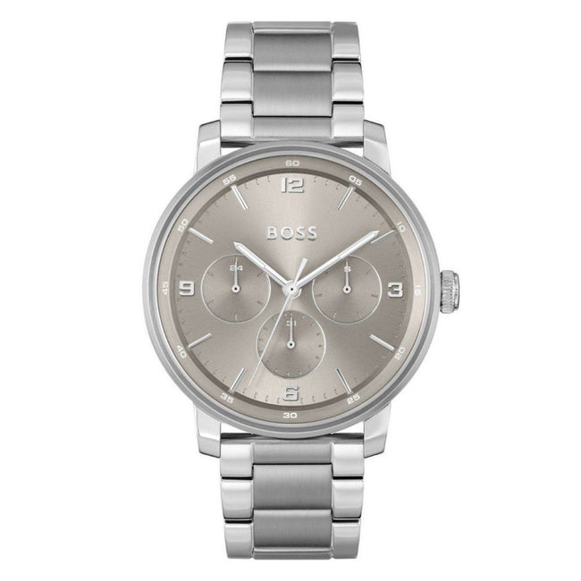 Gray Stainless Steel Dress Watch
