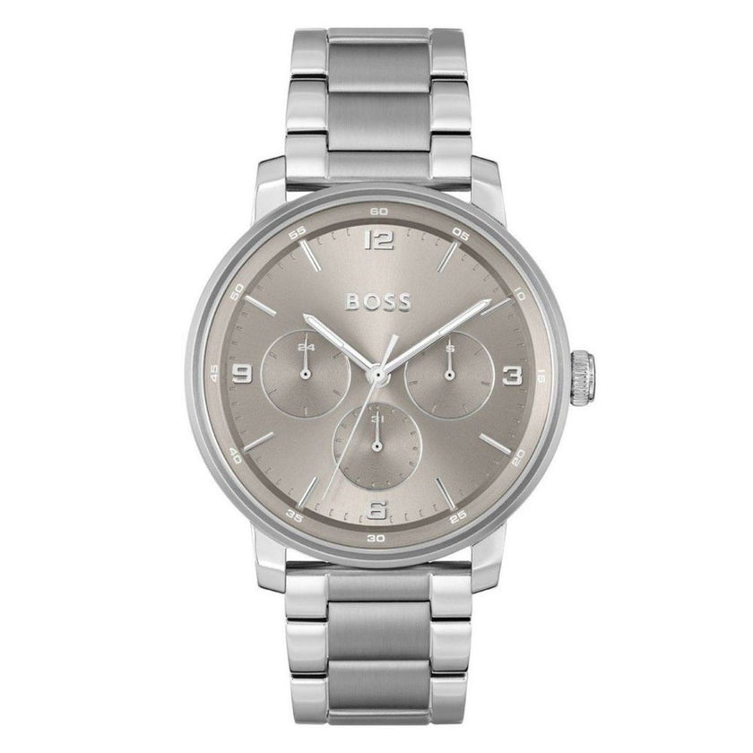 Gray Stainless Steel Dress Watch