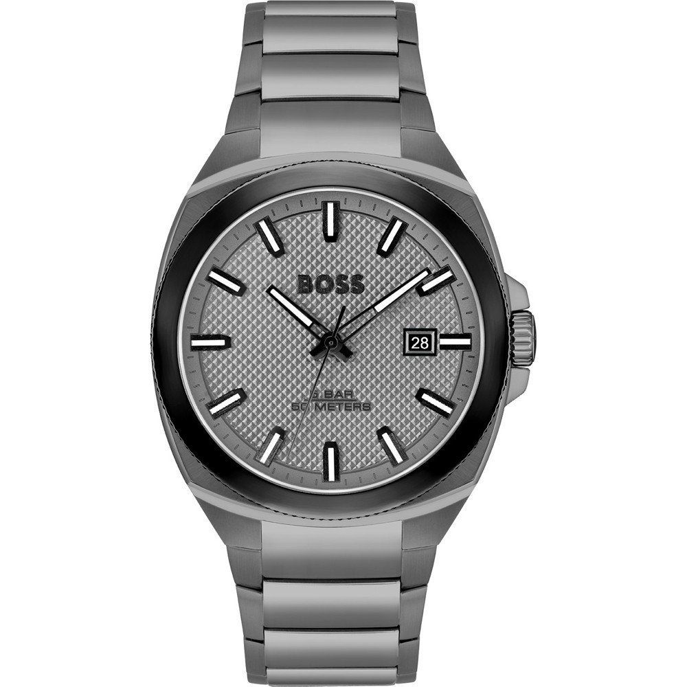 Gray Dress Watch with Date Feature