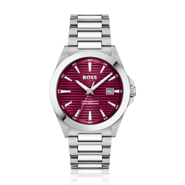 Gray Stainless Steel Dress Watch