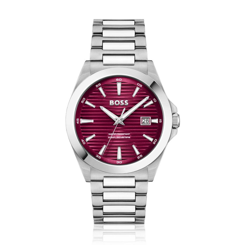 Gray Stainless Steel Dress Watch