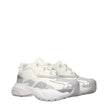 White Fabric Chunky Sneakers