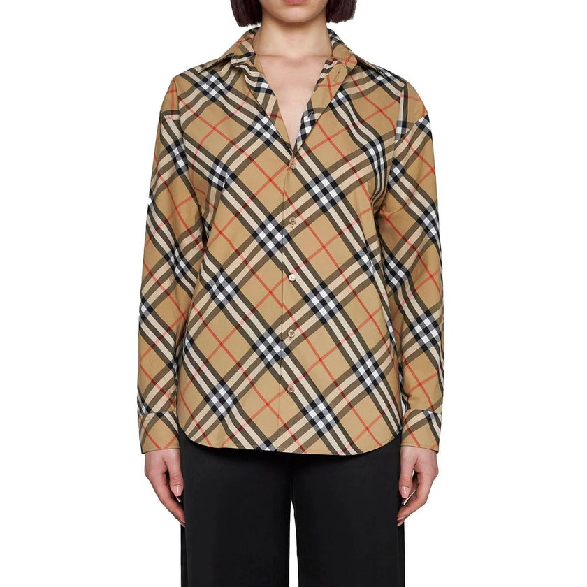 Brown Cotton Pattern Shirt