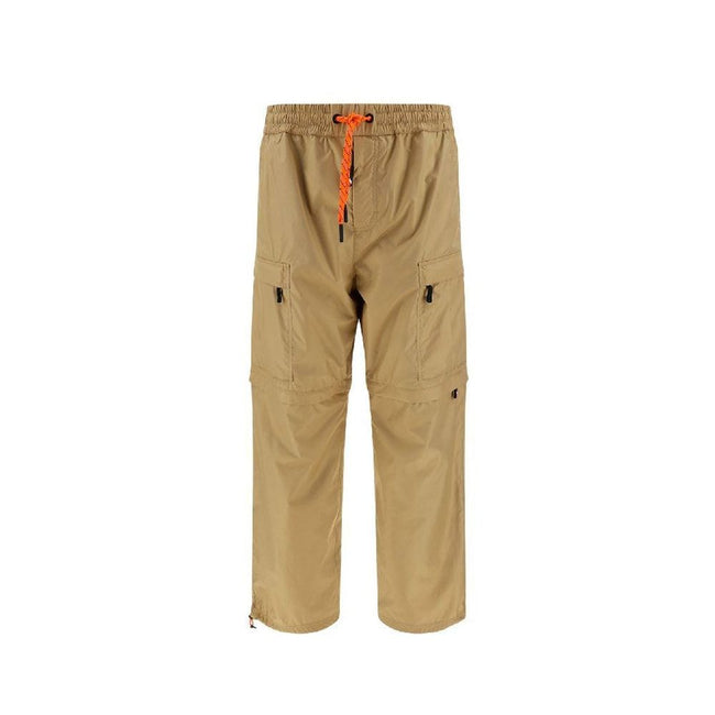 Beige Nylon Cargo Pants