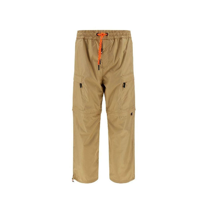 Beige Nylon Cargo Pants
