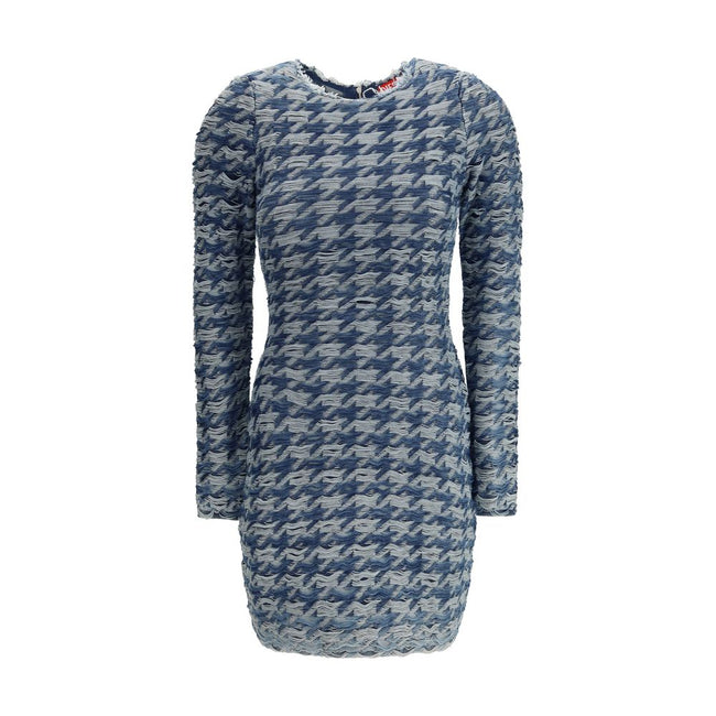 Blue Cotton Casual Dress