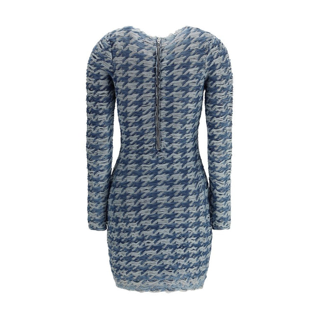 Blue Cotton Casual Dress