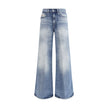 Light Blue Cotton Bootcut Jeans
