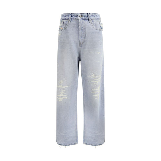 Light Blue Cotton Relaxed Fit Jeans