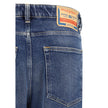 Blue Cotton Straight-Leg Jeans