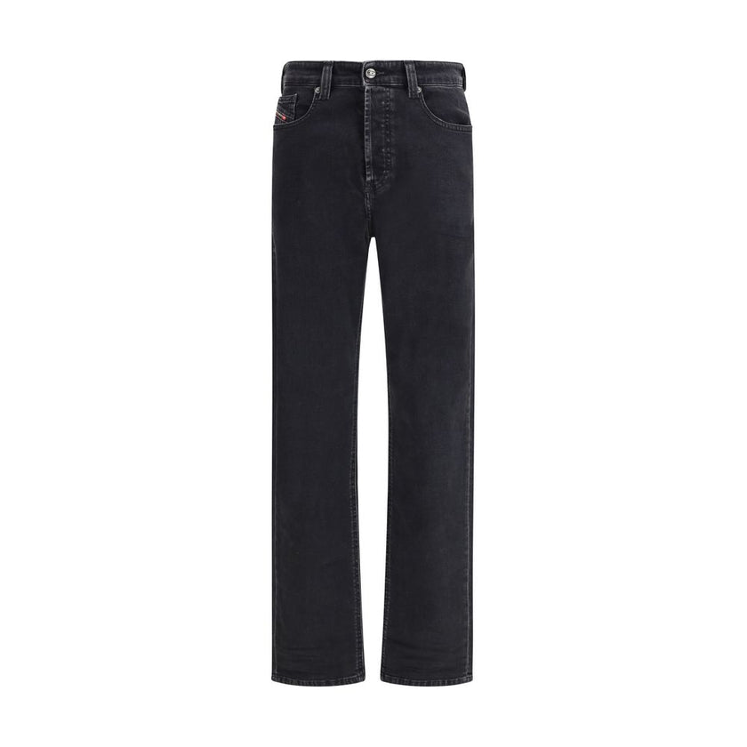 Black Cotton Relaxed Fit Jeans