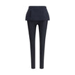Black Polyester Casual Pants