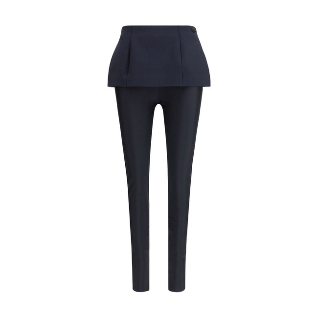 Black Polyester Casual Pants