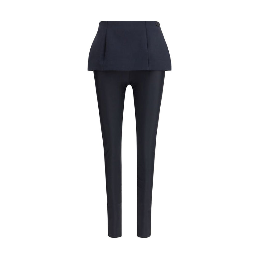 Black Polyester Casual Pants
