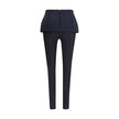 Black Polyester Casual Pants