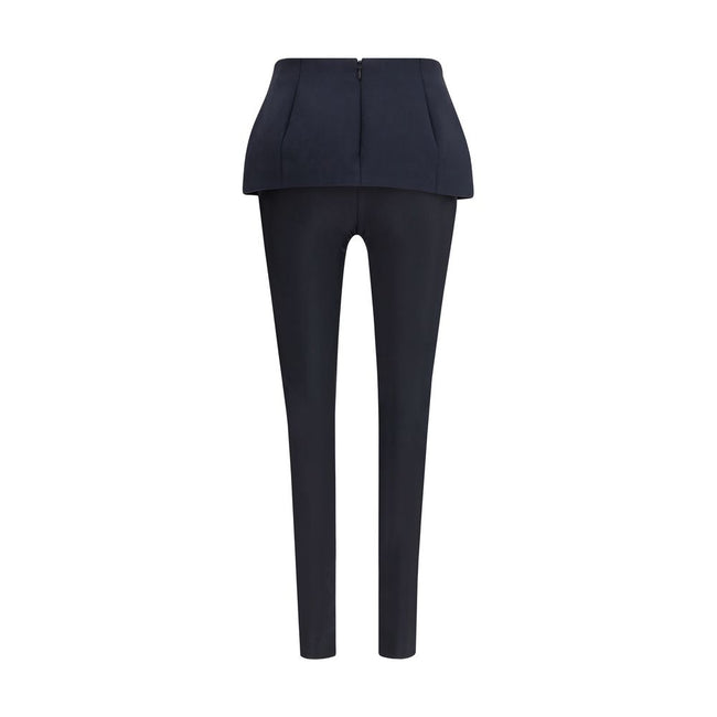 Black Polyester Casual Pants