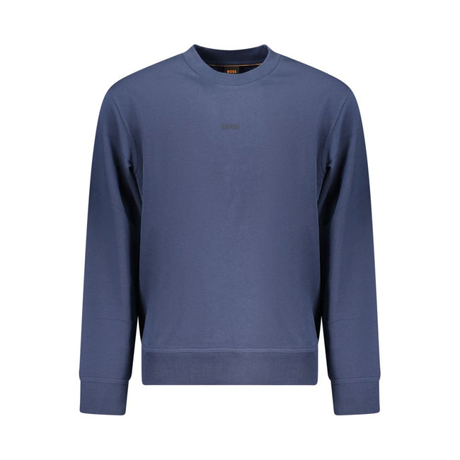 Blue Cotton Men Sweater