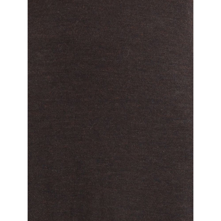 Brown Fleece Wool Long Dress
