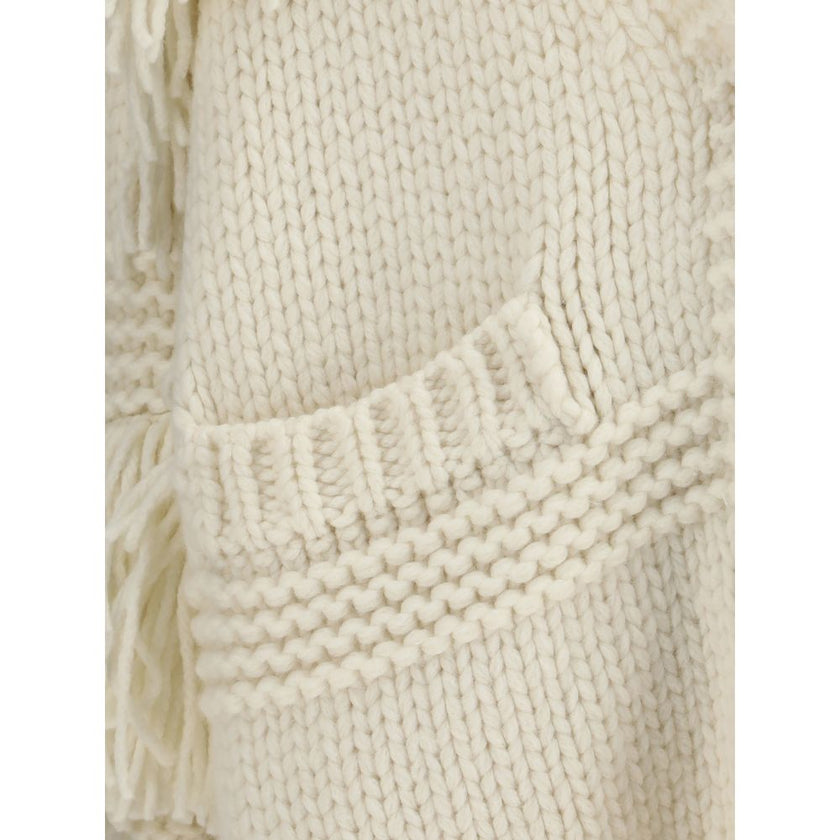 Cream Polyamide Cardigan
