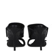 Black Leather Stiletto Heel Sandals