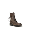 Brown Rubber Lace-Up Boots