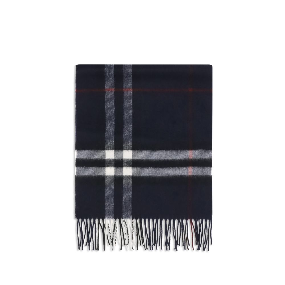Blauer Kaschmirschal mit klassischem Karomuster
