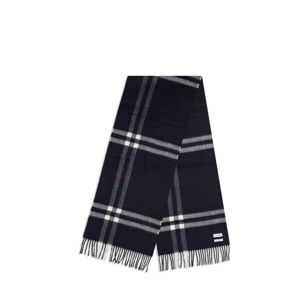 Blauer Kaschmirschal mit klassischem Karomuster