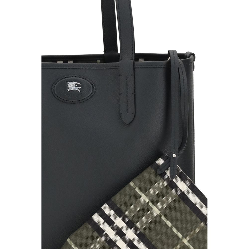 Black Leather Shoulder Bag with Equestrian Detail