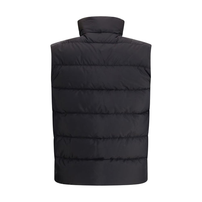 Black Recycled Polyamide Sleveless Jacket