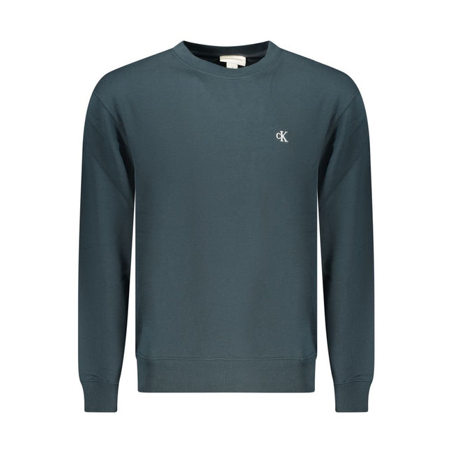 Blue Cotton Men Sweater