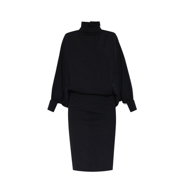 Black Wool Casual Dress