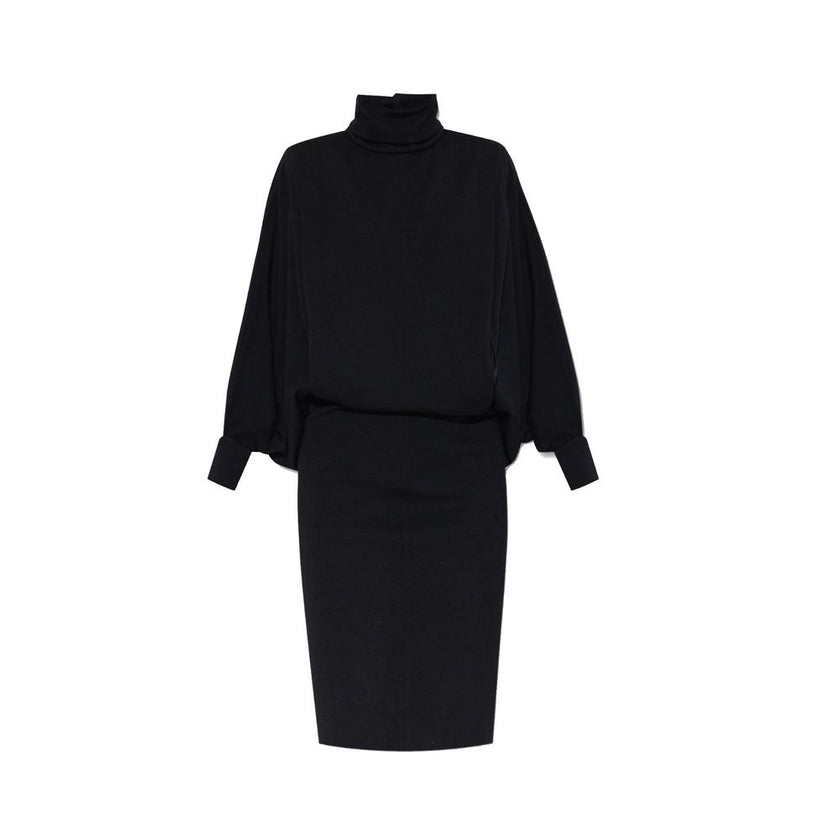 Black Wool Casual Dress