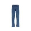 Blue Cotton Straight-Leg Jeans