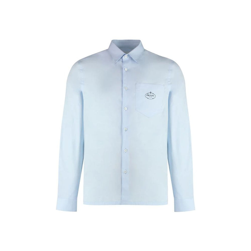 Blue Cotton Dress Shirt