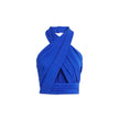 Blue Elastane Tank Tops
