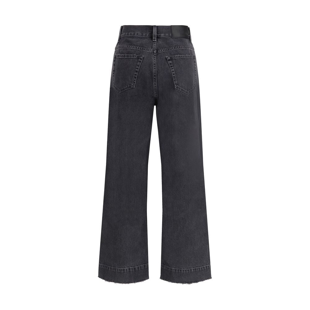 Schwarze High-Waist Jeans aus Baumwolle