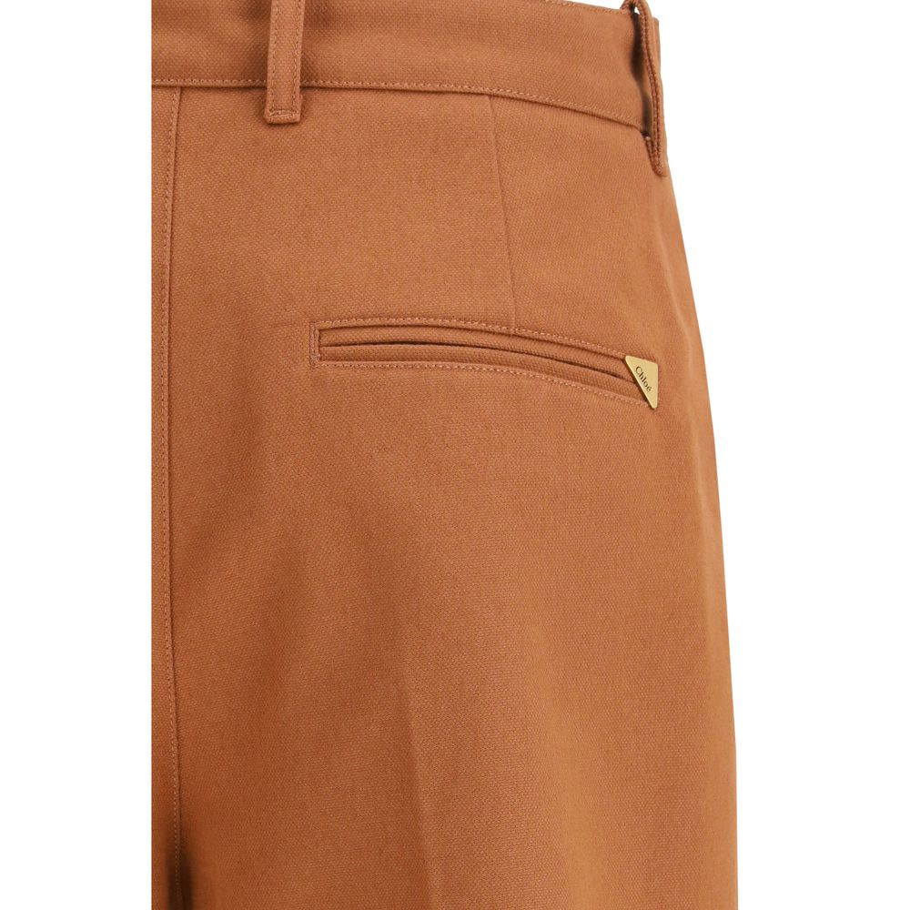 Brown Cotton Flared Denim Jeans by Chloé