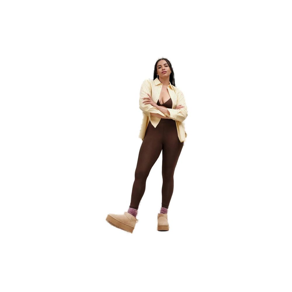 Beige Leder-Ankle-Boots mit Plateau-Sohle