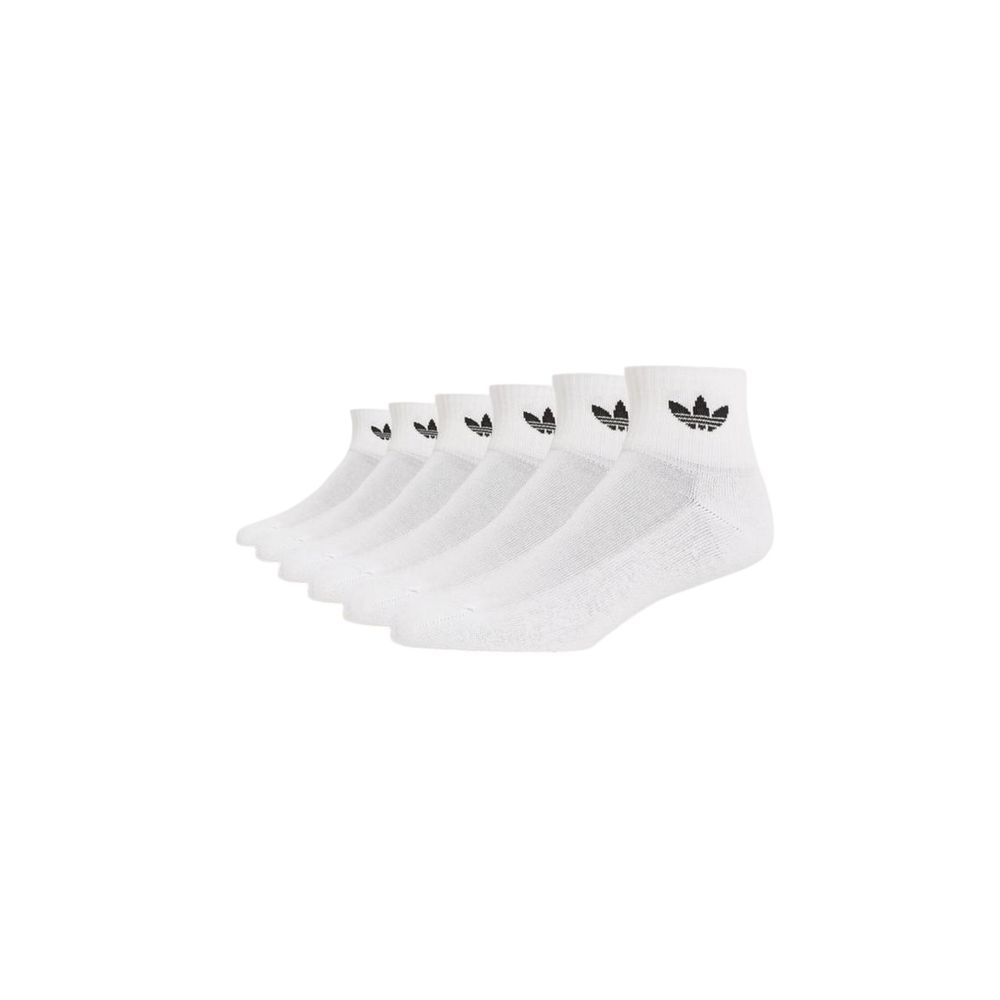 Weiße kurze Baumwollsocken mit Adidas Logo, 6er-Pack