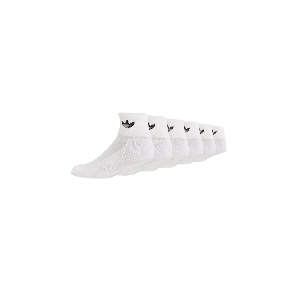Weiße kurze Baumwollsocken mit Adidas Logo, 6er-Pack