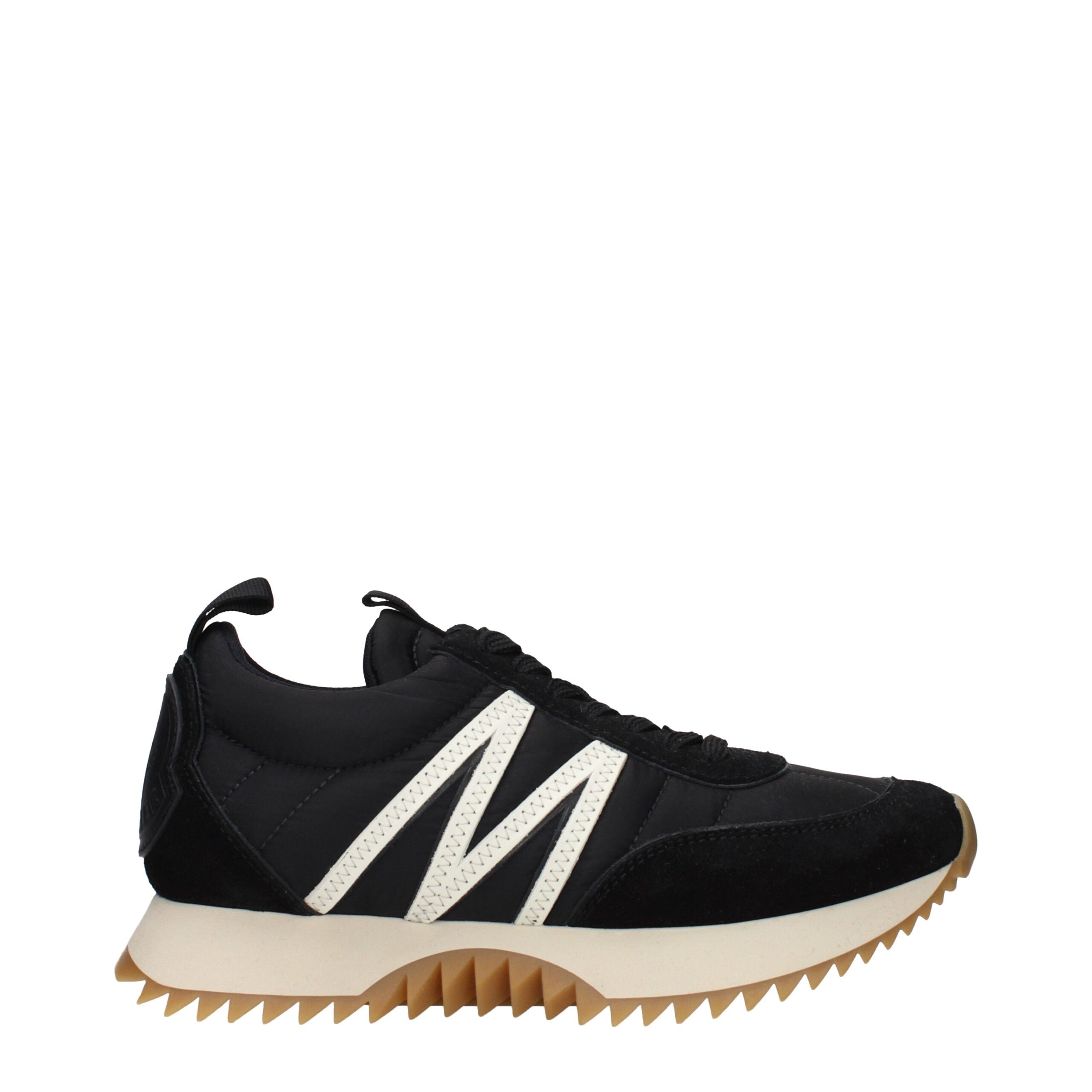 Black Synthetic Low Top Sneakers with Logo by Moncler