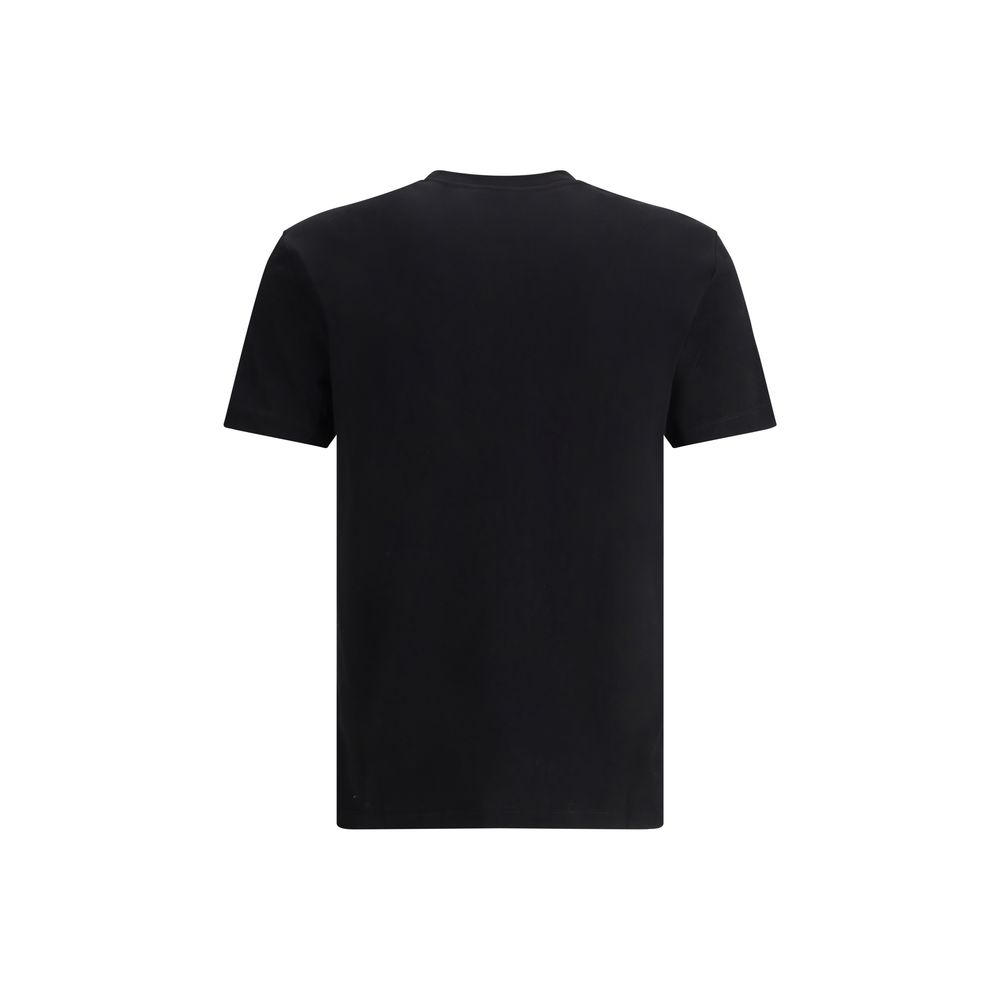 Black Cotton T-Shirt with Versace Logo Print