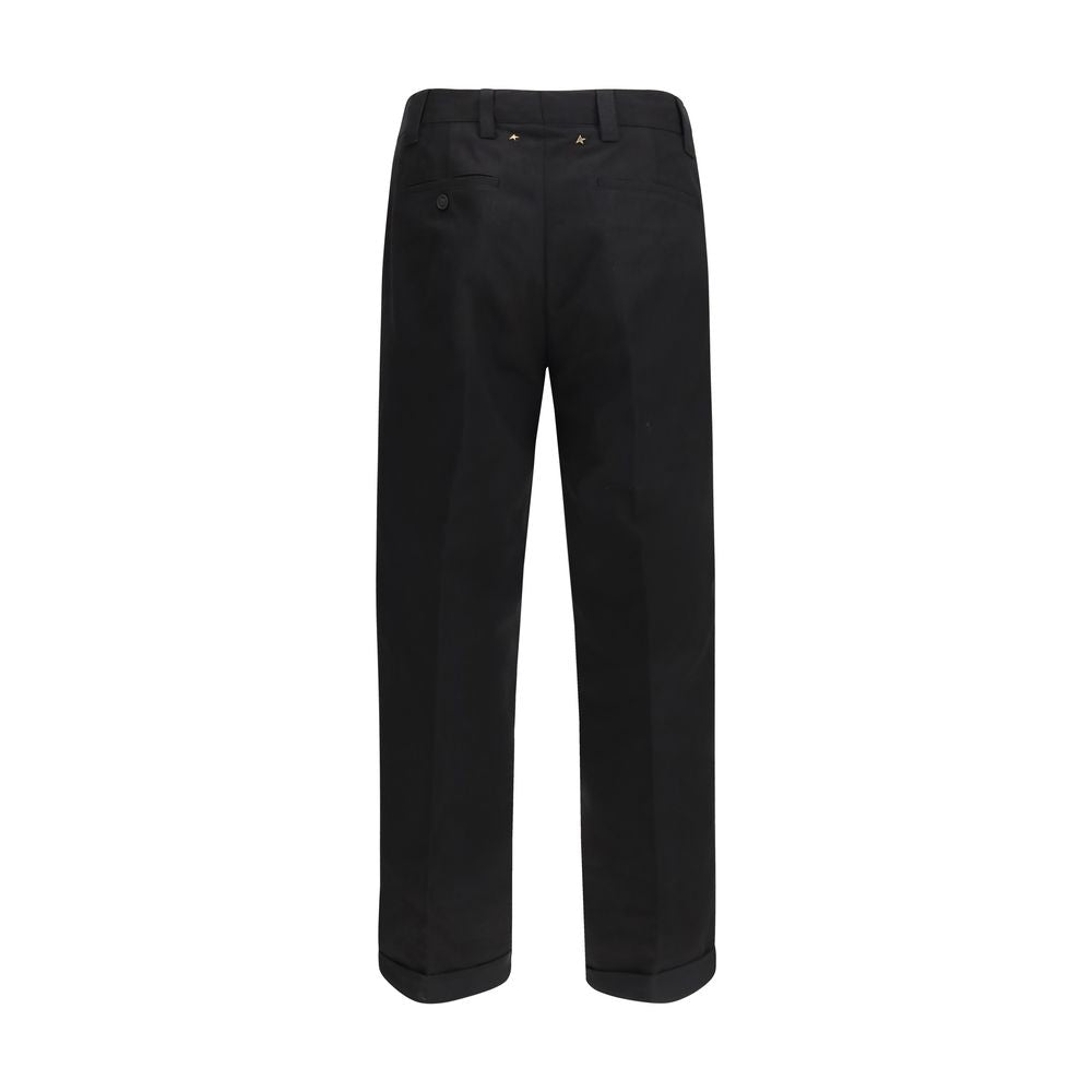 Schwarze Chino-Hose aus Baumwolle mit goldenem Sternen-Detail
