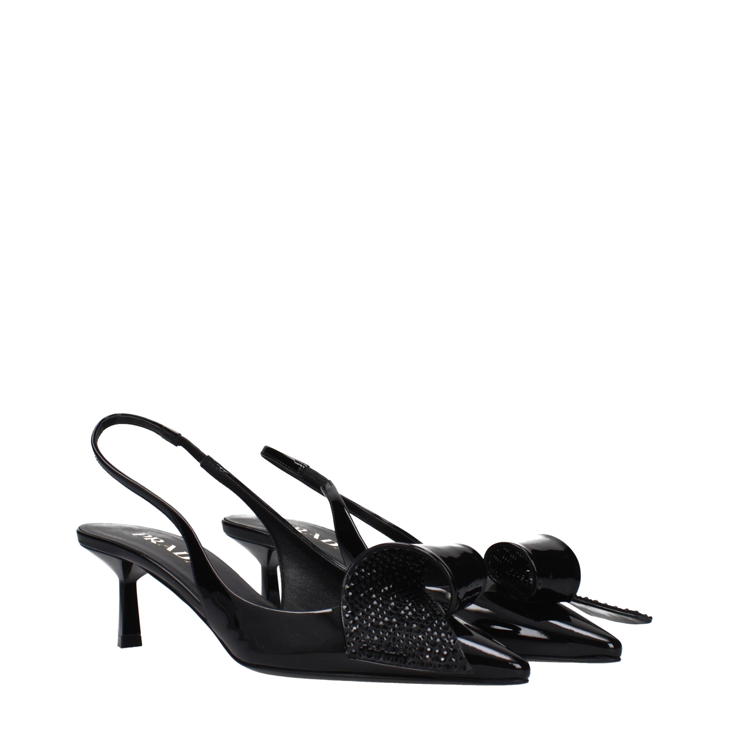 Schwarze Prada Riemchensandalen mit Stilettoabsatz und seitlichem Logo