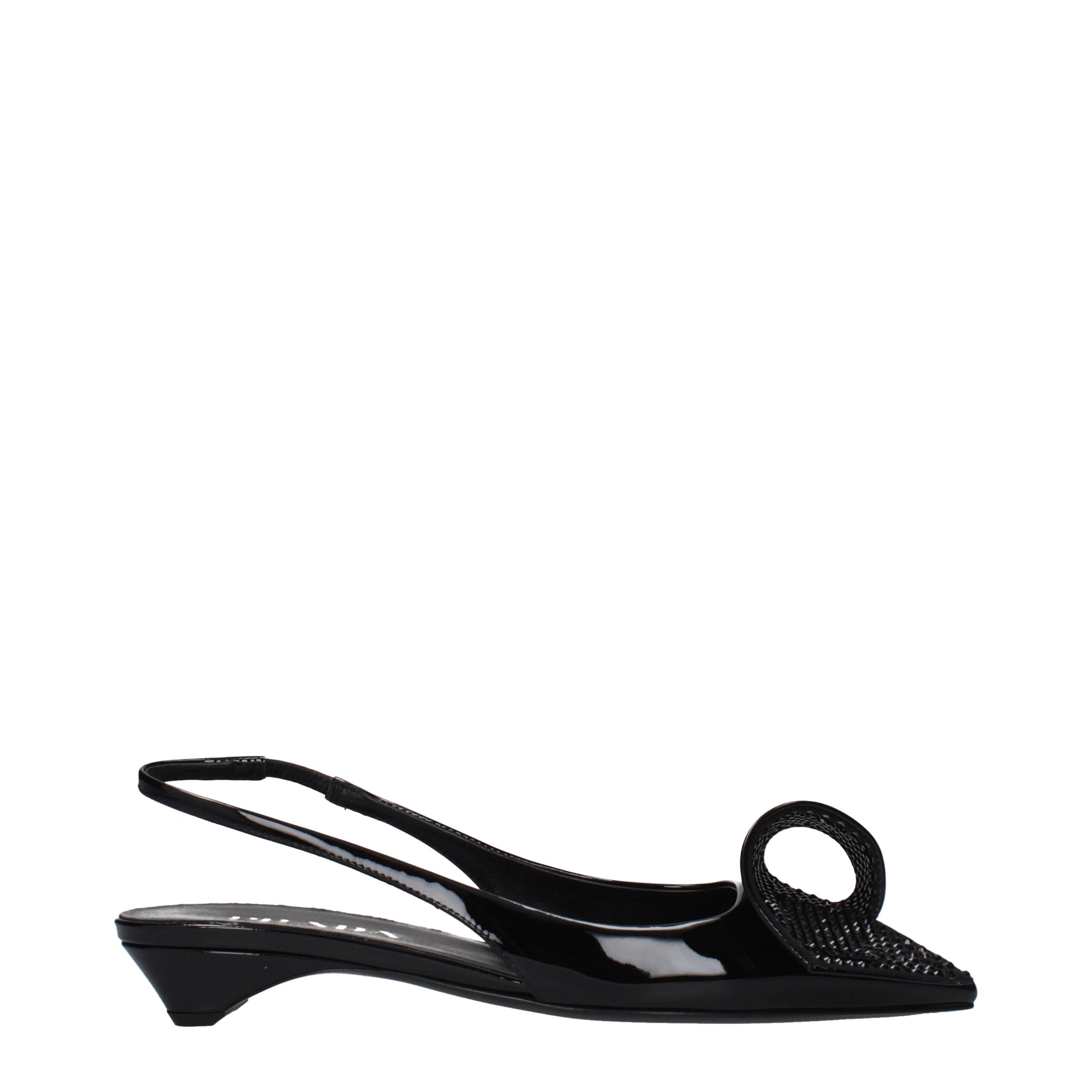 Schwarze flache Ledersandalen mit seitlichem Logo von Prada