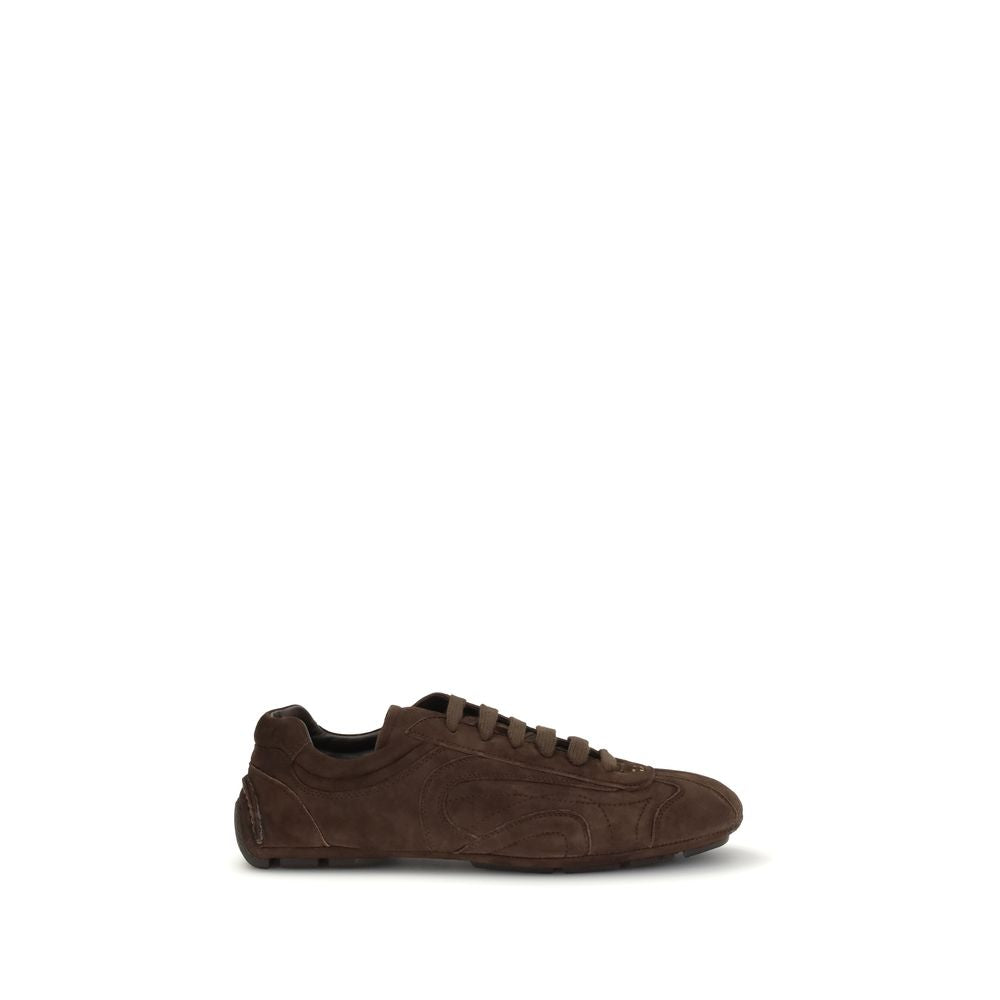 Brown Leather Monte Carlo Athletic Sneakers by Prada