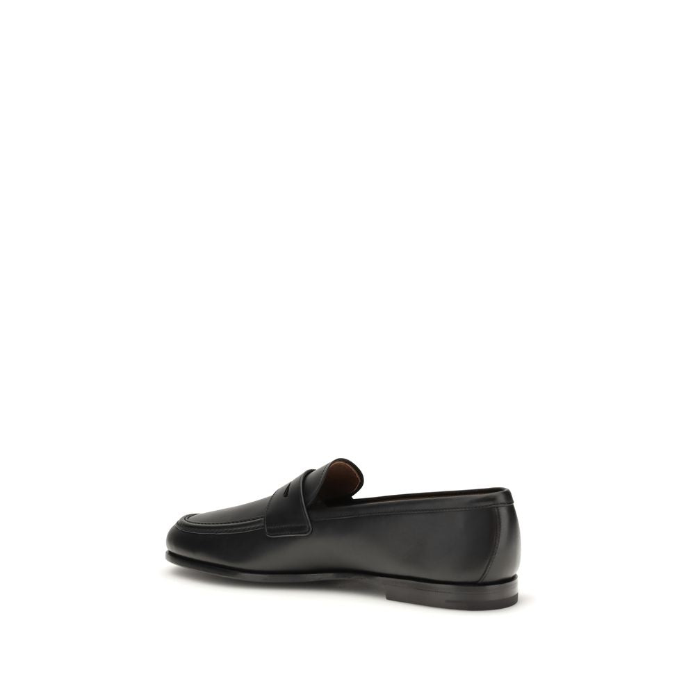 Black Leather Rother Slip-On Loafers